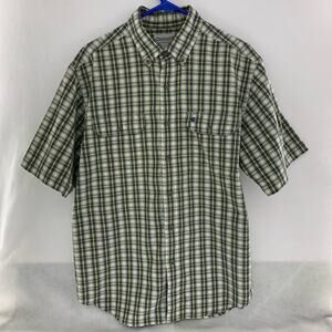 Carhartt Men's Size Large Plaid Short Sleeve Button-Down Work Shirt
